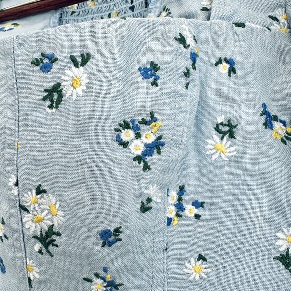 Reformation Stilton Linen Top - Mineral Daisy Embroidery - Picture 5 of 13